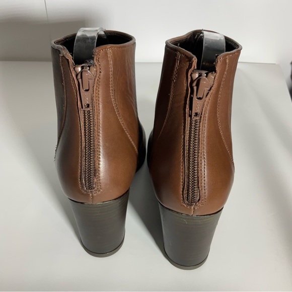Summit by White Mountain Brown Leather Back Zipper Heeled Ankle Boots Size 40 - Picture 8 of 16